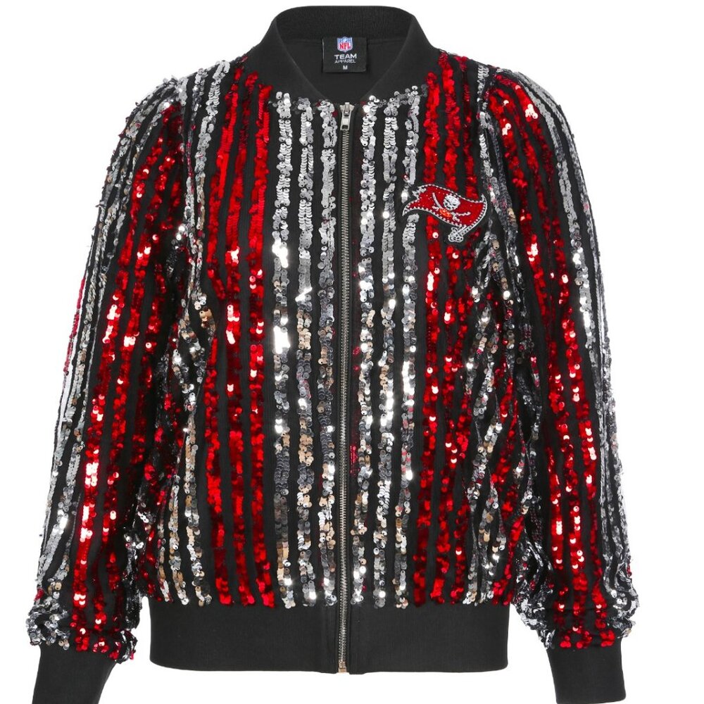 BNT Tampa Bay Buccaneers Two Tone Sequin Embellished Bomber Jacket